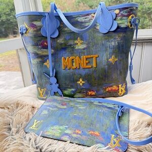 Louis Vuitton Jeff Koons Masters Collection Monet Neverfull with Pouch and Charm